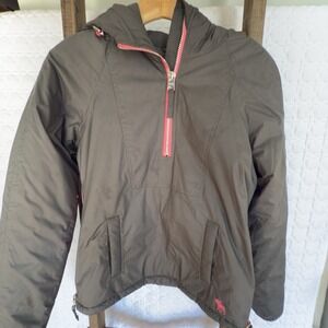 Abercrombie & Fitch-Down-1/4 Pull Over Jacket-Black-Women's-Size Small